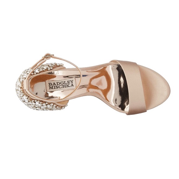 Badgley Mischka Eleanor Sandal Ivory Satin Sz 9.5 - Picture 5 of 14